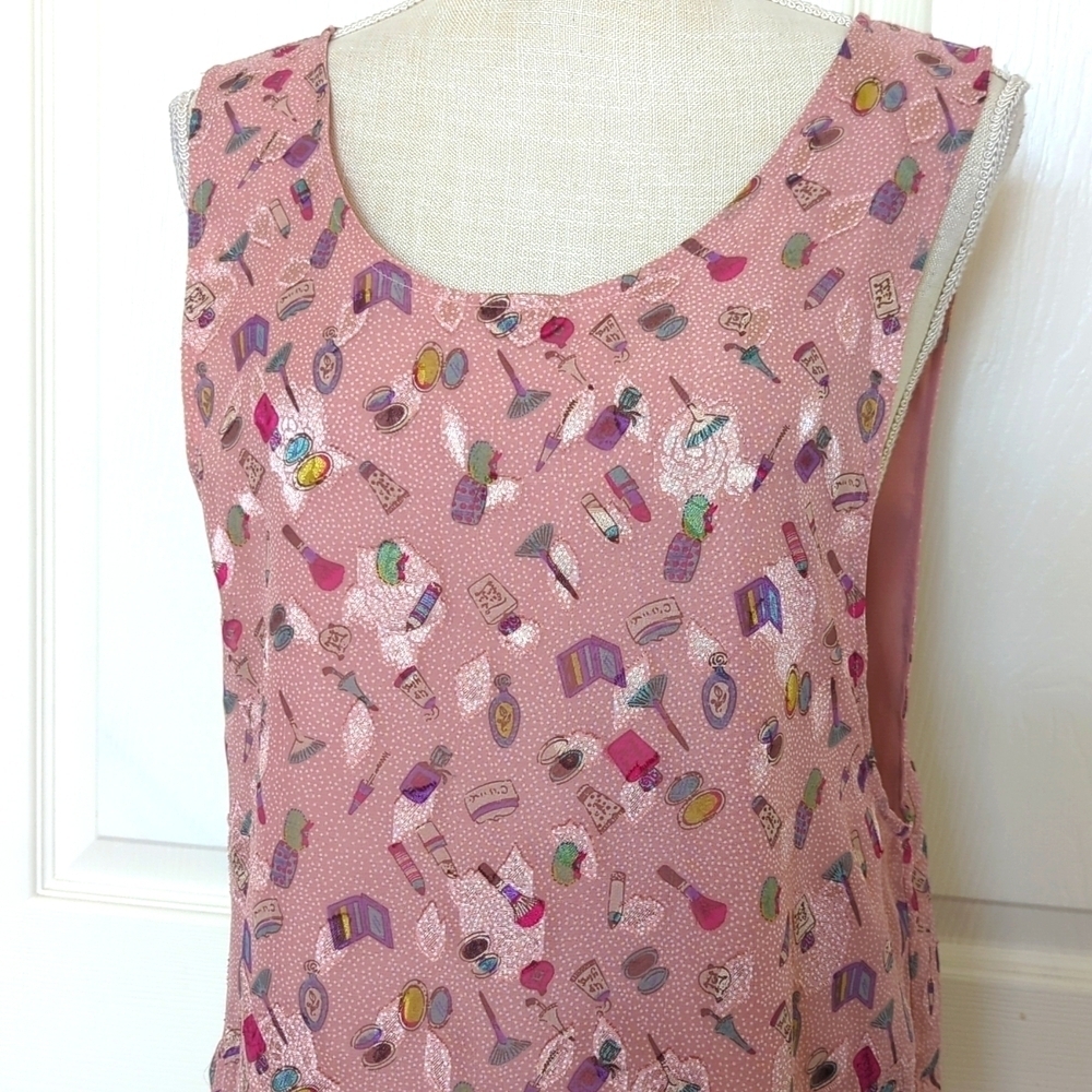 Japanese Beauty Supply Pink Sleeveless Novelty Print Dress - Picture 2 of 7